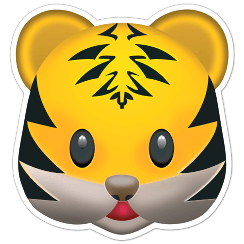 Aufkleber: Emoticon Tigergesicht