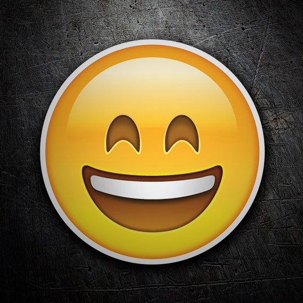 Aufkleber: Smiley-Gesicht mit Mund und Augen offen