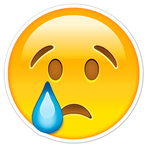Aufkleber: Trauriges Gesicht weint