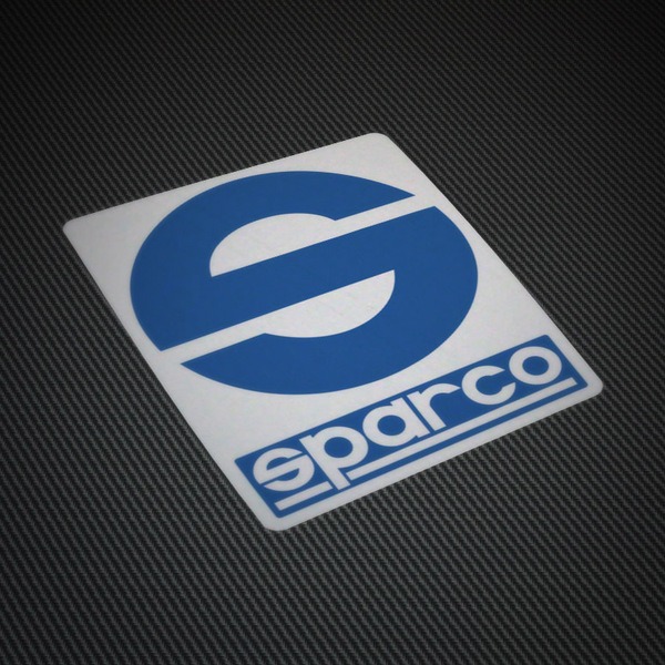Aufkleber: Sparco Logo auf weißem Hintergrund