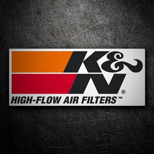 Aufkleber: K&N Logo mit der Aufschrift 'HIGH-FLOW AIR FILTERS