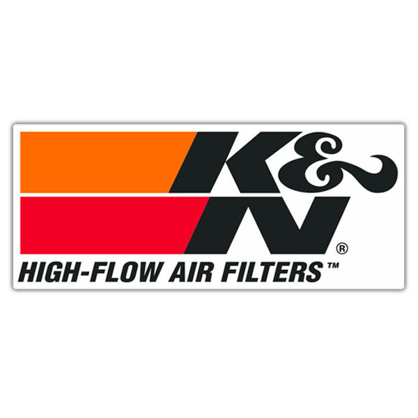 Aufkleber: K&N Logo mit der Aufschrift 'HIGH-FLOW AIR FILTERS