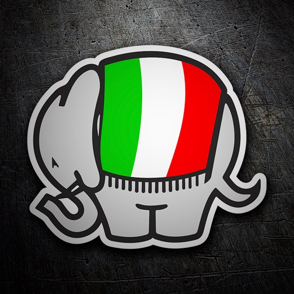 Aufkleber: Cagiva-Elefant Italienische Flagge 1