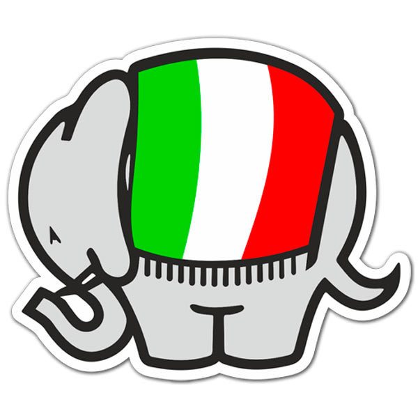 Aufkleber: Cagiva-Elefant Italienische Flagge