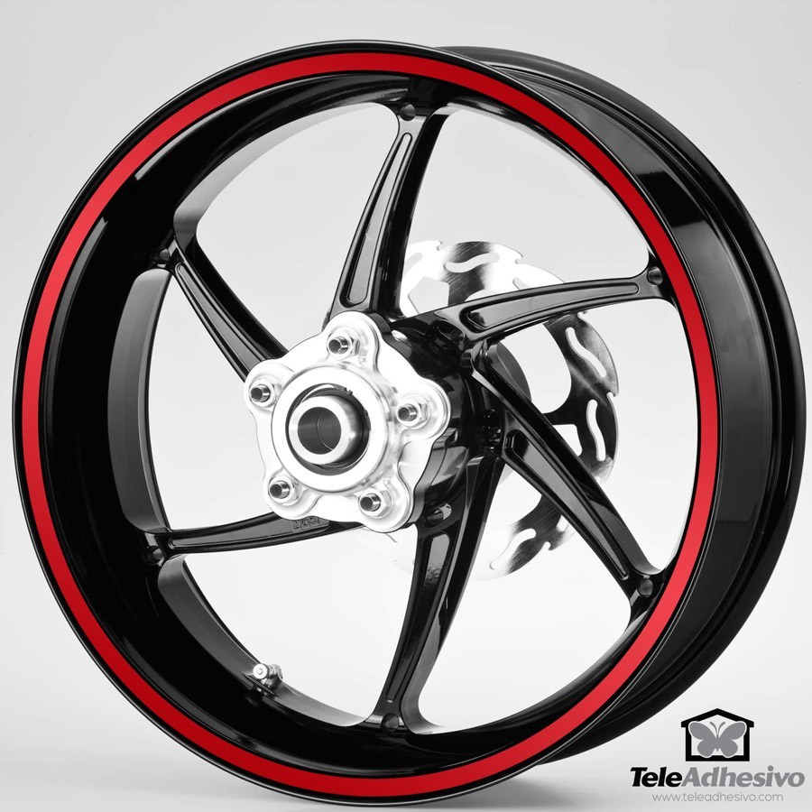 Aufkleber: Kit von roten Felgenrandaufklebern 10mm f&uuml;r Suzuki