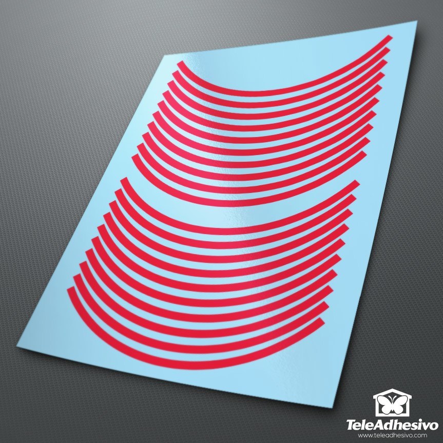 Aufkleber: Kit von roten Felgenrandaufklebern 10mm f&uuml;r Suzuki