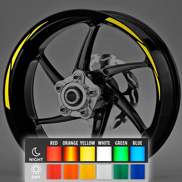 Felgenrand Reflex rot Stripes Motorrad Aufkleber kompatibel für