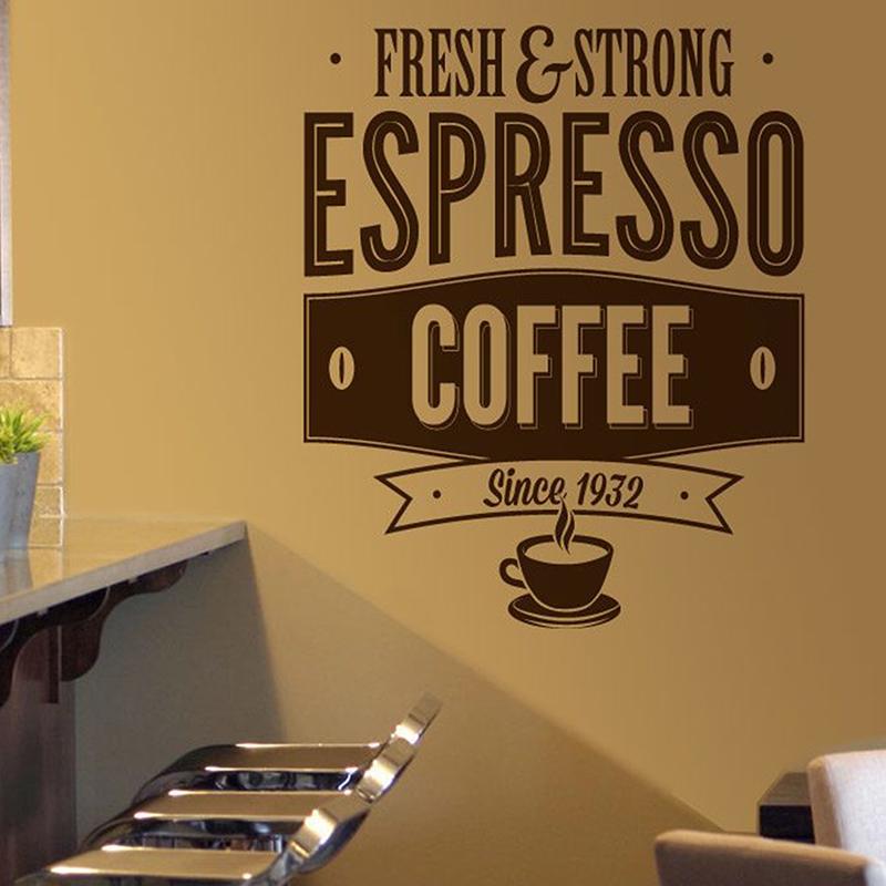 Wandtattoos: Fresh & Strong Espresso Coffee