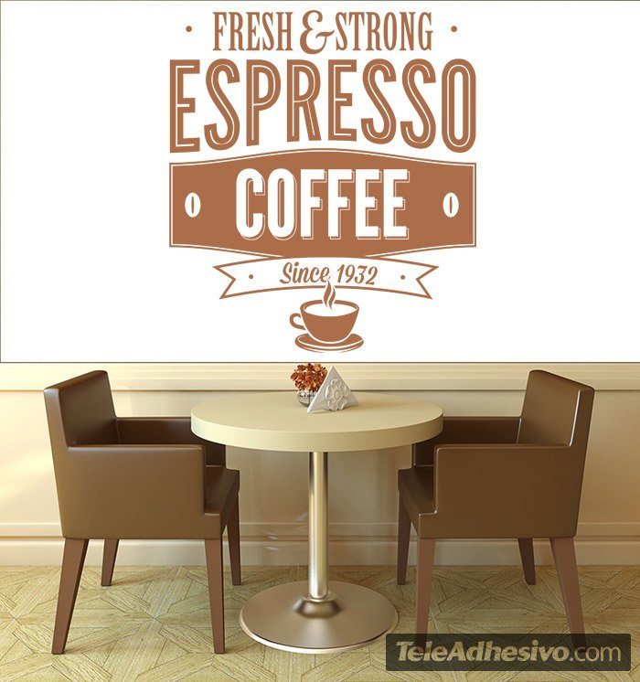 Wandtattoos: Fresh & Strong Espresso Coffee