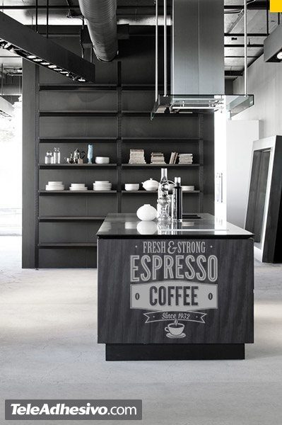 Wandtattoos: Fresh & Strong Espresso Coffee