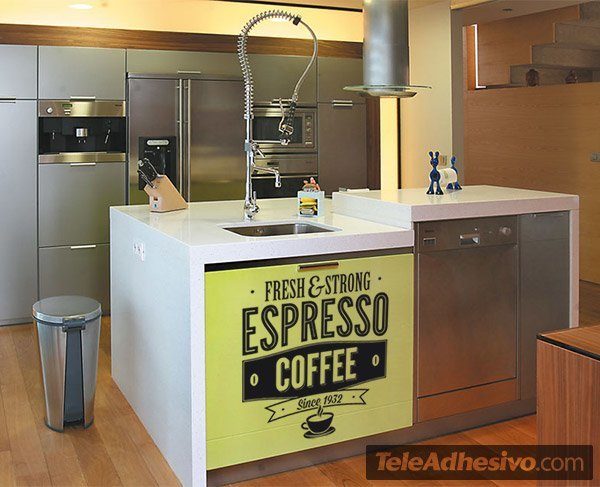 Wandtattoos: Fresh & Strong Espresso Coffee