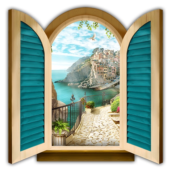 Wandtattoos: Fenster Ligurischen Meer