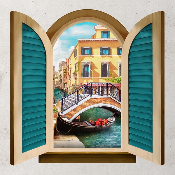 Wandtattoos: Fenster Brücke über den Kanal von Venedig