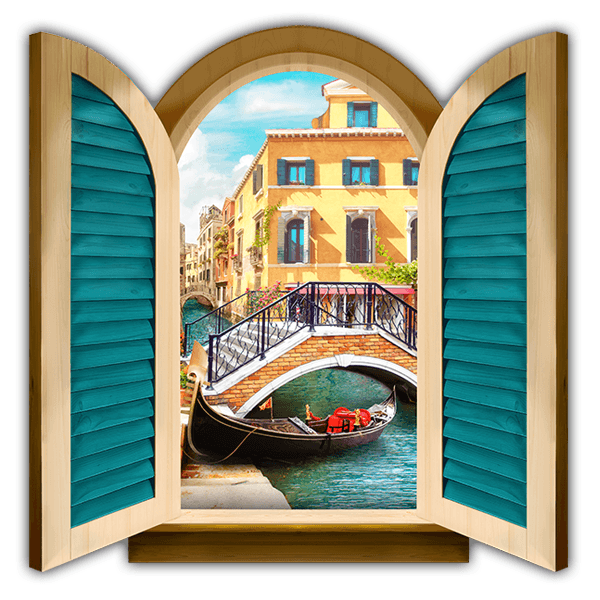 Wandtattoos: Fenster Brücke über den Kanal von Venedig