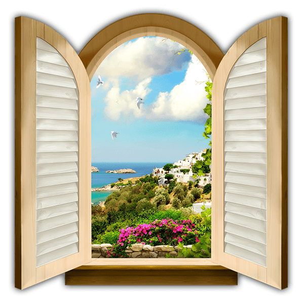 Wandtattoos: Fenster mit Blick aufs Meer