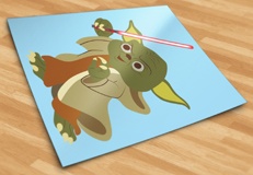 Kinderzimmer Wandtattoo: Yoda mit Laserschwert 5
