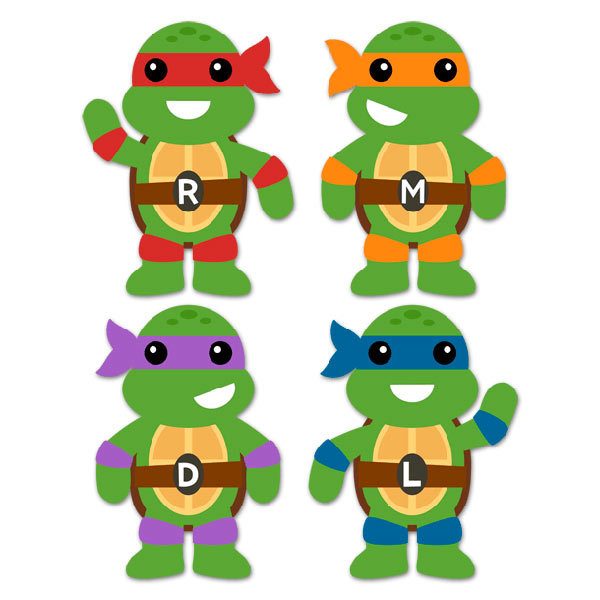 Kinderzimmer Wandtattoo: Set Teenage Mutant Ninja Turtles