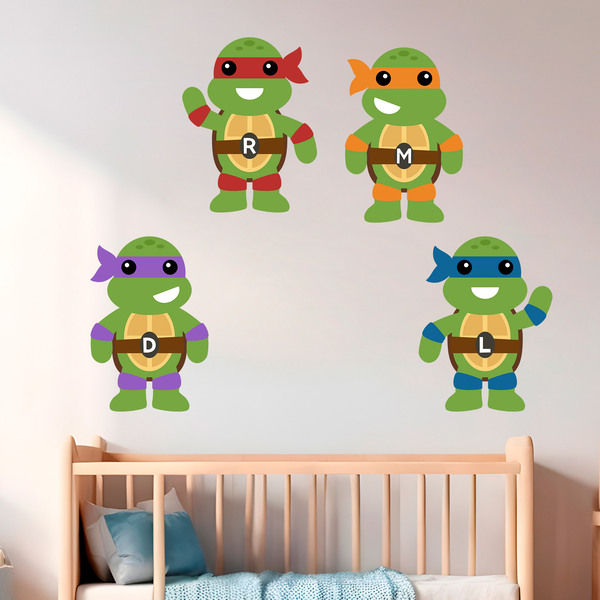 Kinderzimmer Wandtattoo: Set Teenage Mutant Ninja Turtles