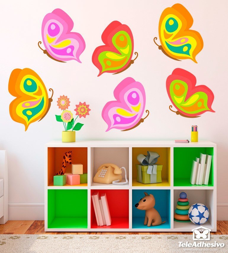 Kinderzimmer Wandtattoo: Kit 6 Schmetterlinge