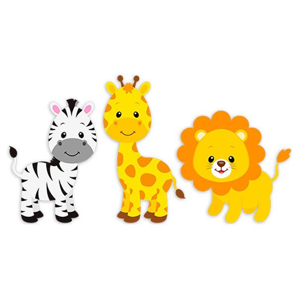 Kinderzimmer Wandtattoo: Safari Zebra, Giraffe und Löwe