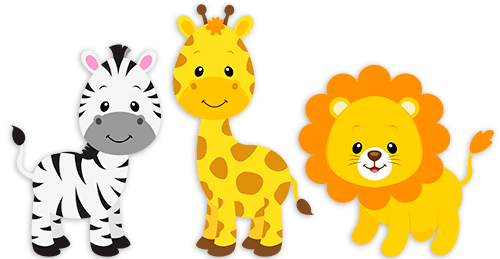 Kinderzimmer Wandtattoo: Safari Zebra, Giraffe und Löwe