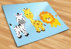 Kinderzimmer Wandtattoo: Safari Zebra, Giraffe und Löwe 6