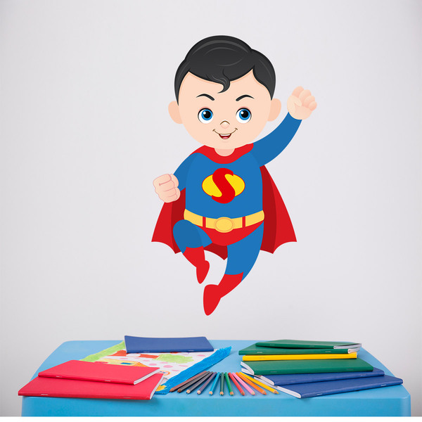 kinder Superman Wandtattoo fliegt