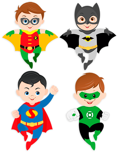Kinderzimmer Wandtattoo: Kit Superhelden fliegen 0
