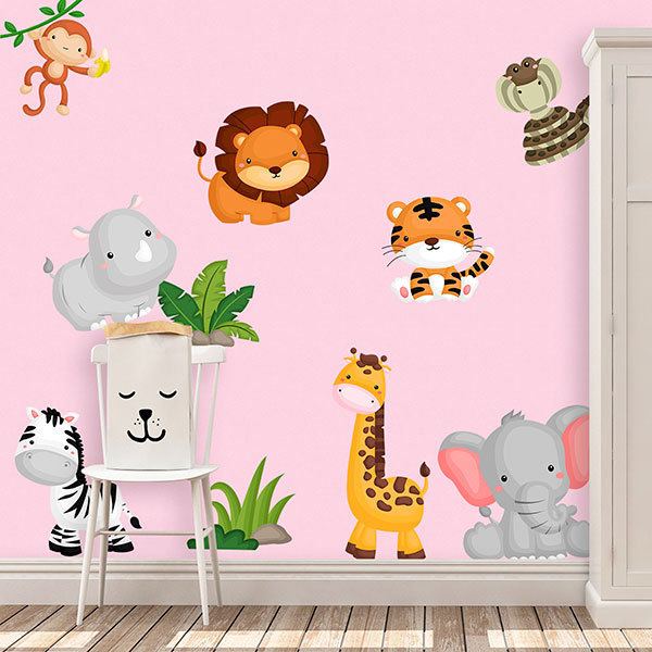 Kinderzimmer Wandtattoo: Afrikanisches Fauna-Set