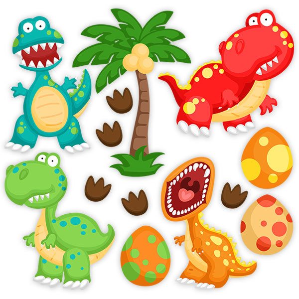 Kinderzimmer Wandtattoo: Lustiges Dinosaurier-Kit