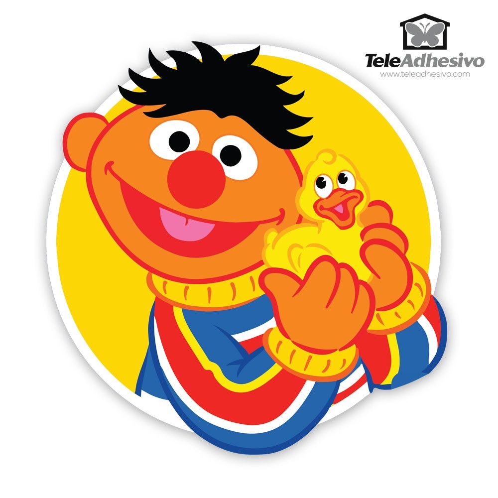 Kinderzimmer Wandtattoo: Ernie mit gelbem Entlein