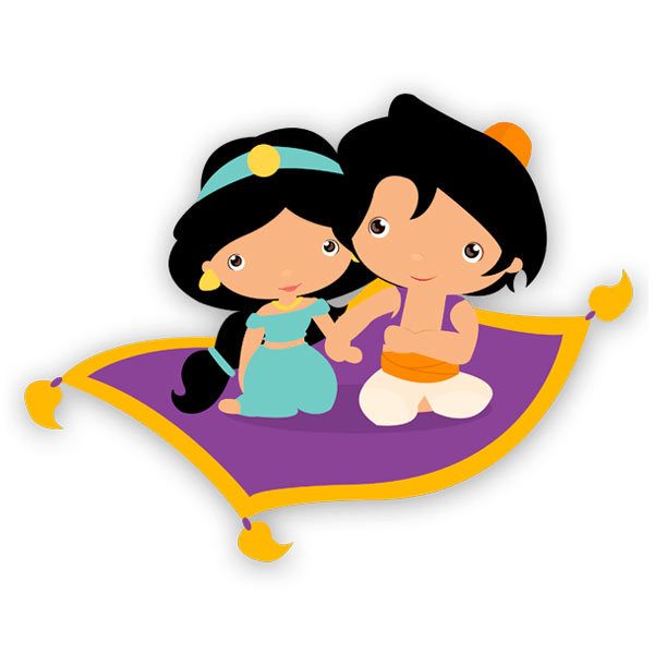 Kinderzimmer Wandtattoo: Jasmine und Aladdin