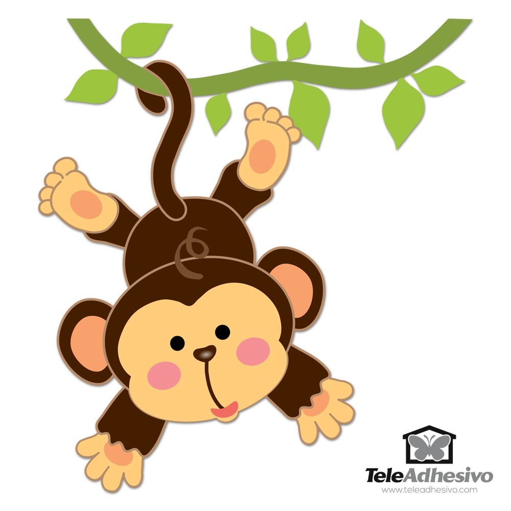 Kinderzimmer Wandtattoo: Affe hing an der Rebe