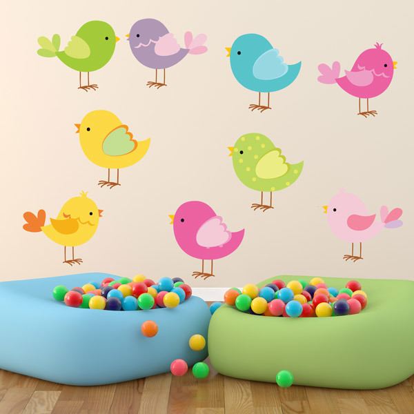 Kinderzimmer Wandtattoo: Birds Kit Farbe