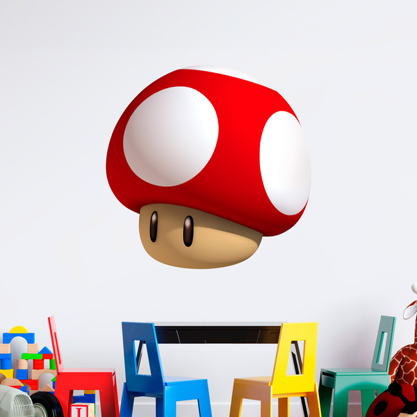 Kinderzimmer Wandtattoo: Super roter Pilz von Mario Bros