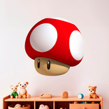 Kinderzimmer Wandtattoo: Super roter Pilz von Mario Bros 4
