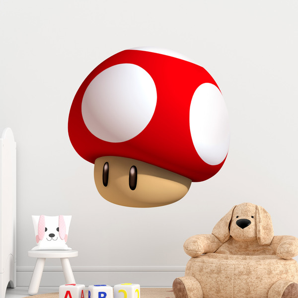 Kinderzimmer Wandtattoo: Super roter Pilz von Mario Bros