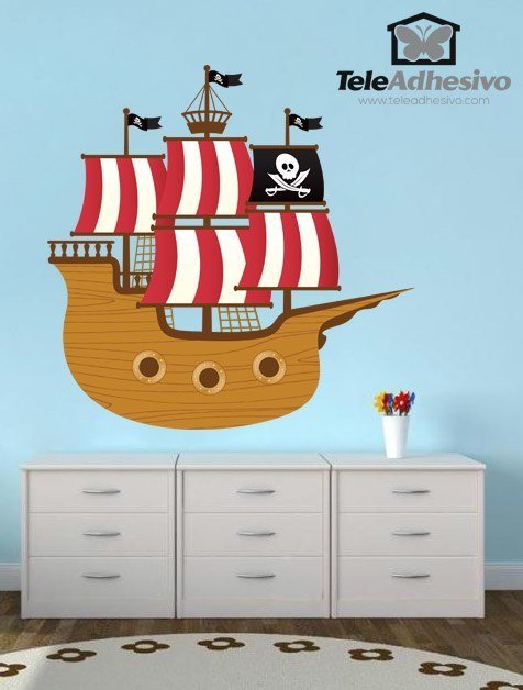 Kinderzimmer Wandtattoo: Kleine Piratenboot