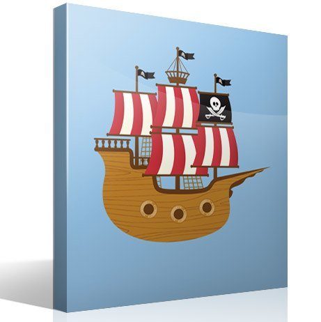 Kinderzimmer Wandtattoo: Kleine Piratenboot