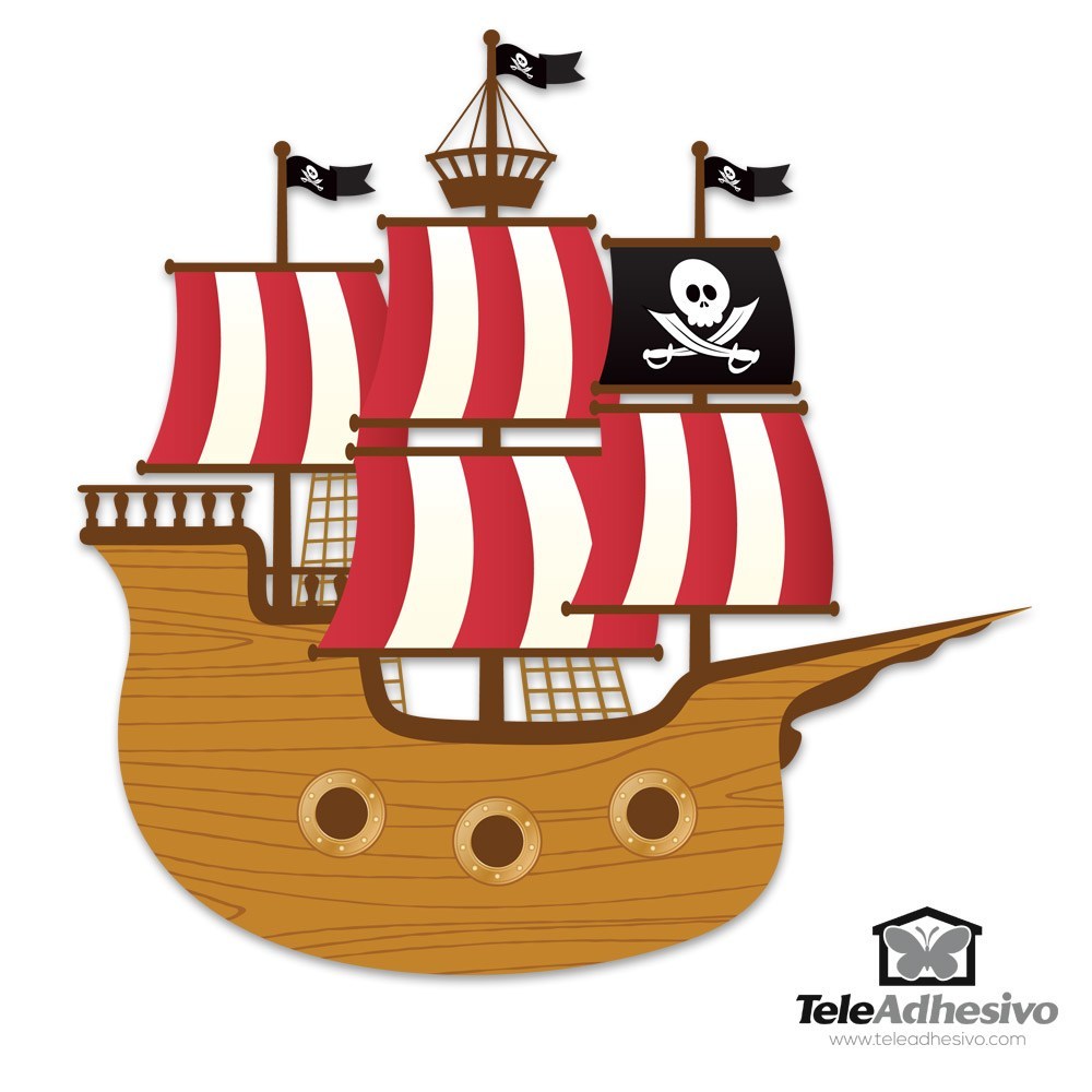 Kinderzimmer Wandtattoo: Kleine Piratenboot