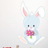 Kinderzimmer Wandtattoo: Hase mit Blumen 3