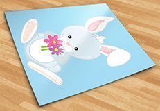 Kinderzimmer Wandtattoo: Hase mit Blumen 5