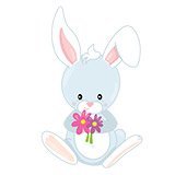 Kinderzimmer Wandtattoo: Hase mit Blumen 6