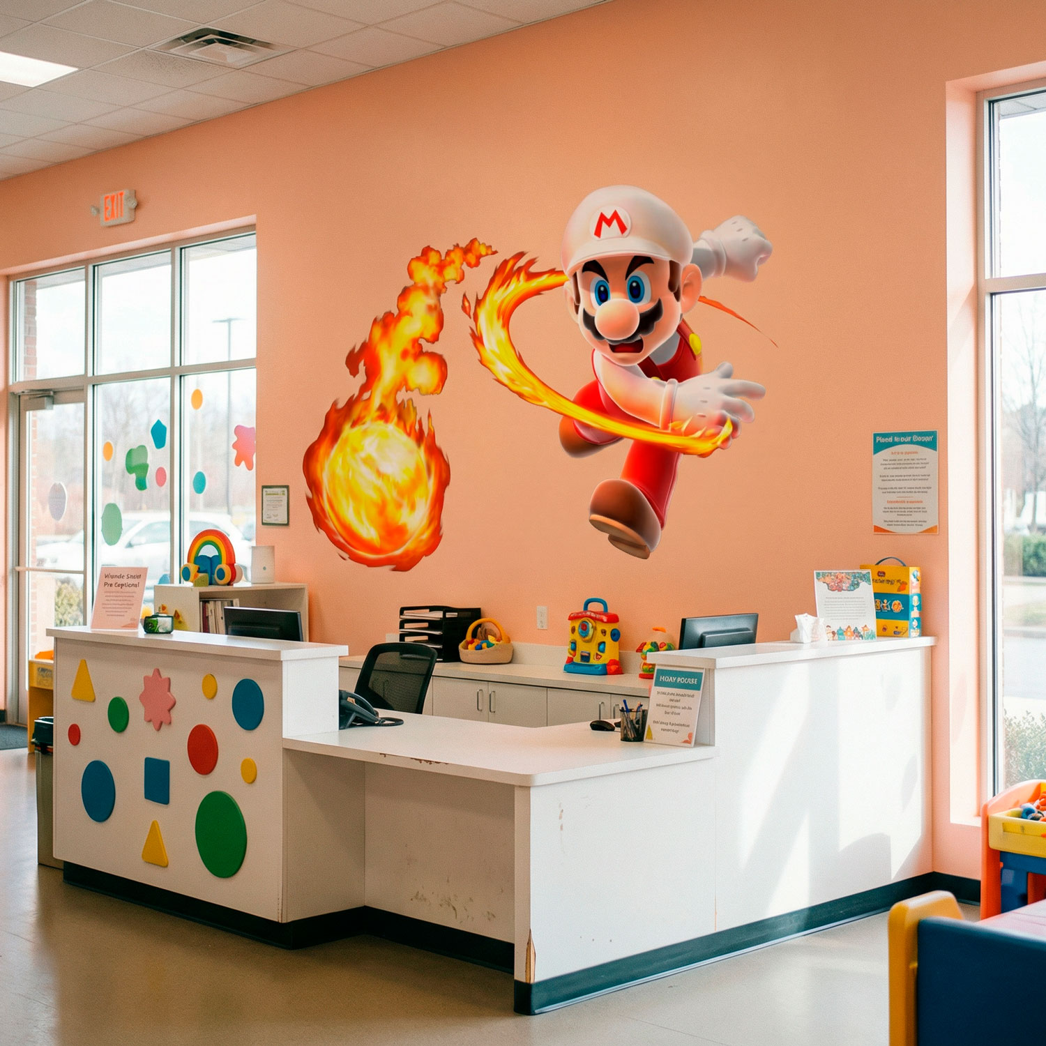 Kinderzimmer Wandtattoo: Mario Bros Feuerball