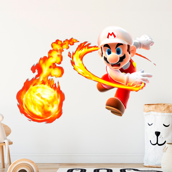 Kinderzimmer Wandtattoo: Mario Bros Feuerball
