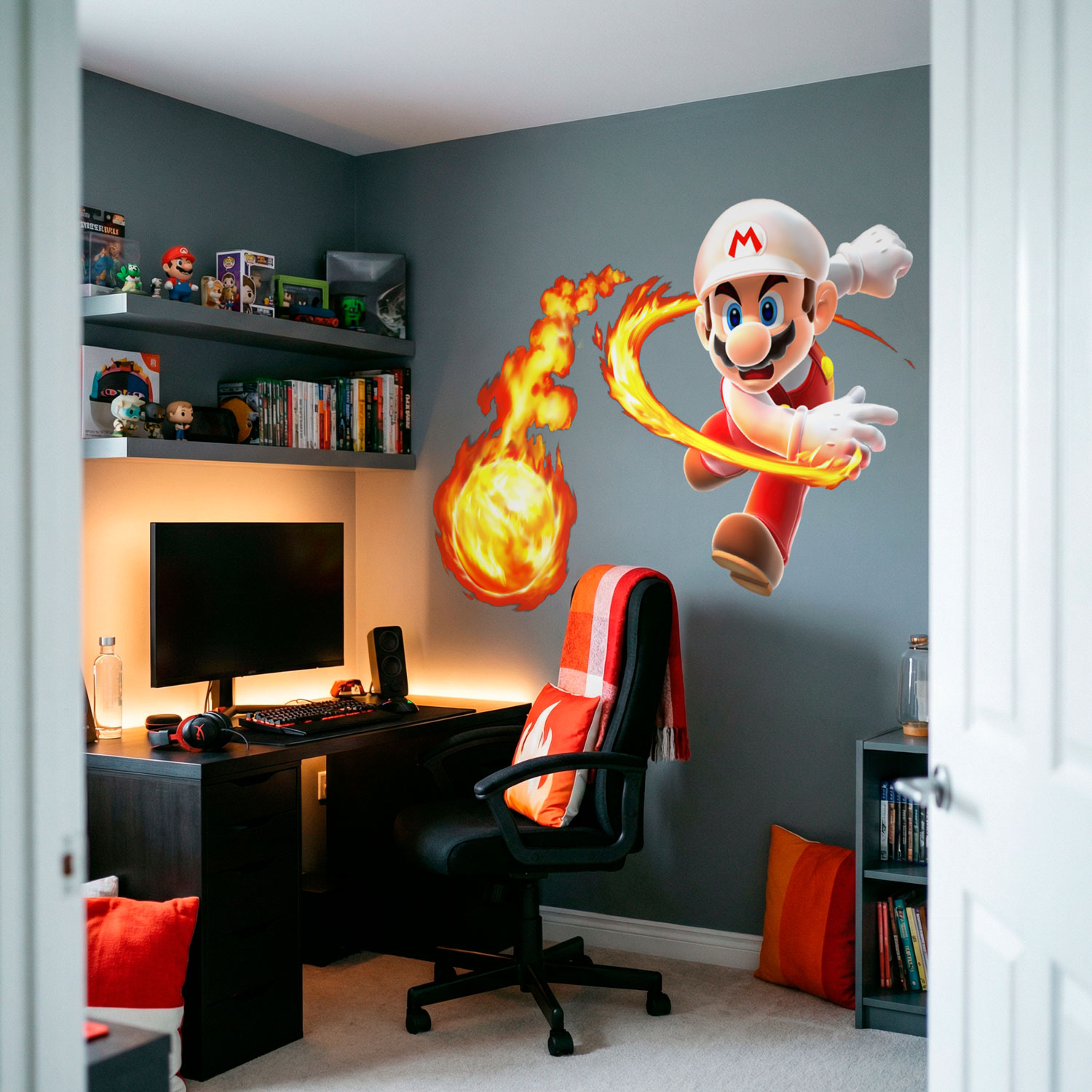 Kinderzimmer Wandtattoo: Mario Bros Feuerball