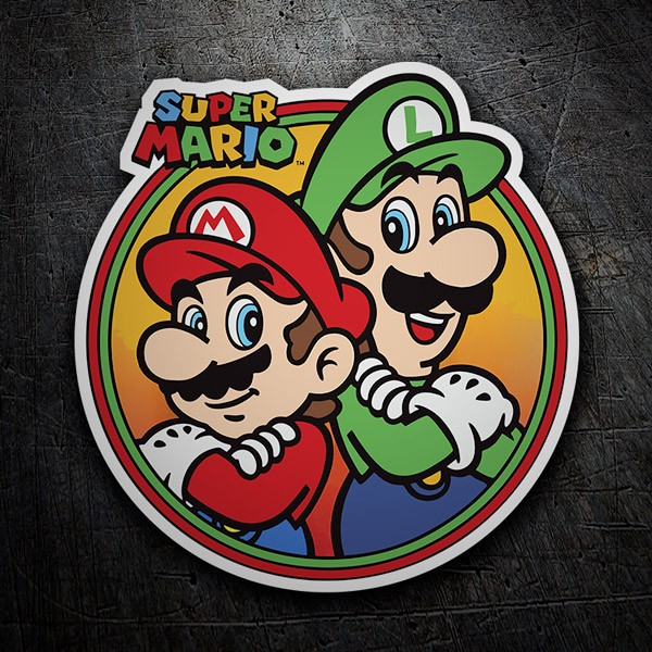 Aufkleber: Super Mario und Luigi
