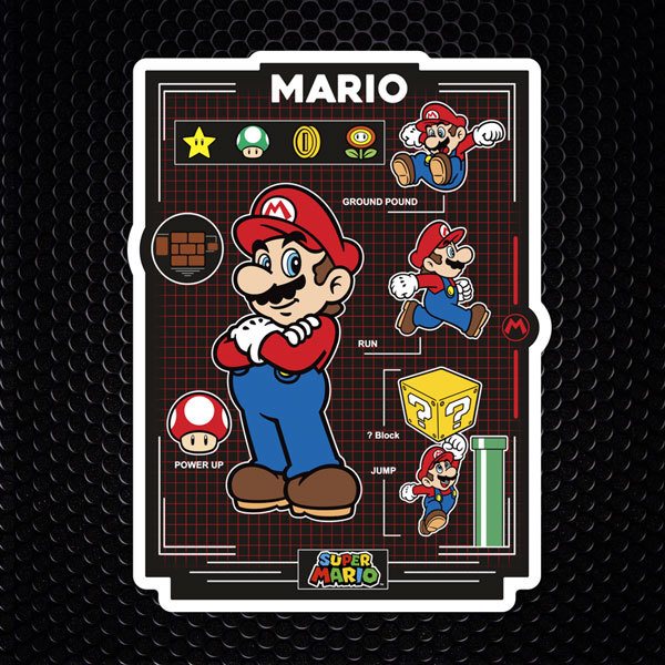 Aufkleber: Mario Bros Anweisungen 1