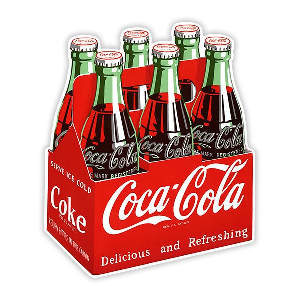 Aufkleber: 6er-Pack Coca Cola