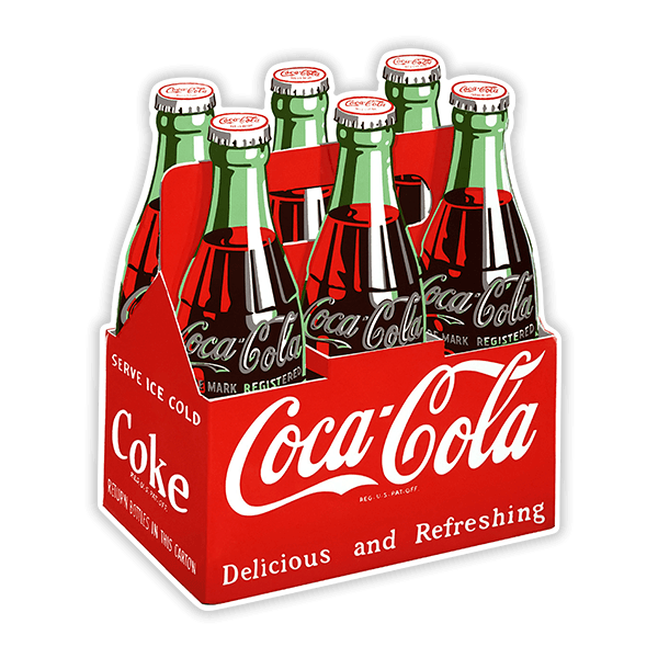 Aufkleber: 6er-Pack Coca Cola